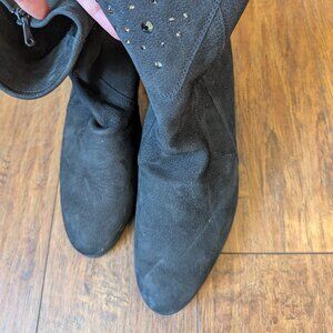 Arche Black Suede Booties with Sparkles